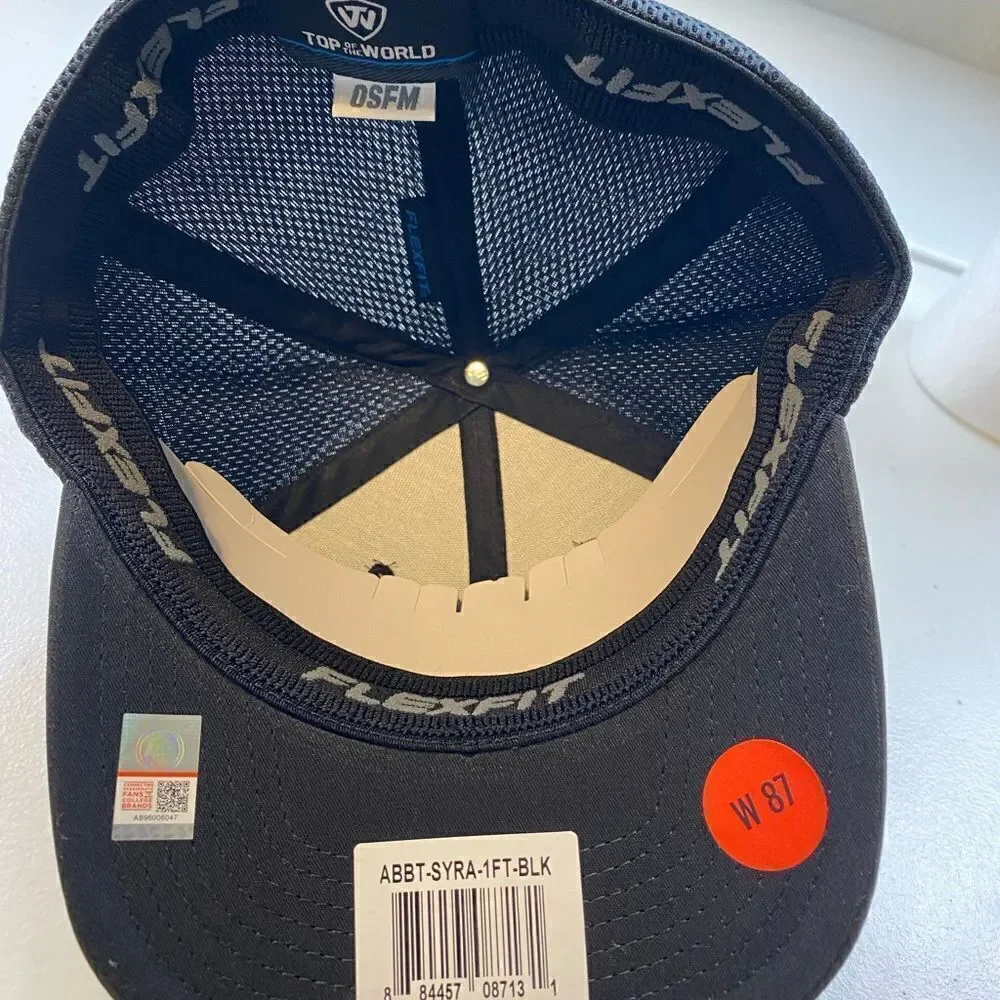 NWT Top of the World Syracuse  Flex Fit Baseball Cap Hat Rubber Logo